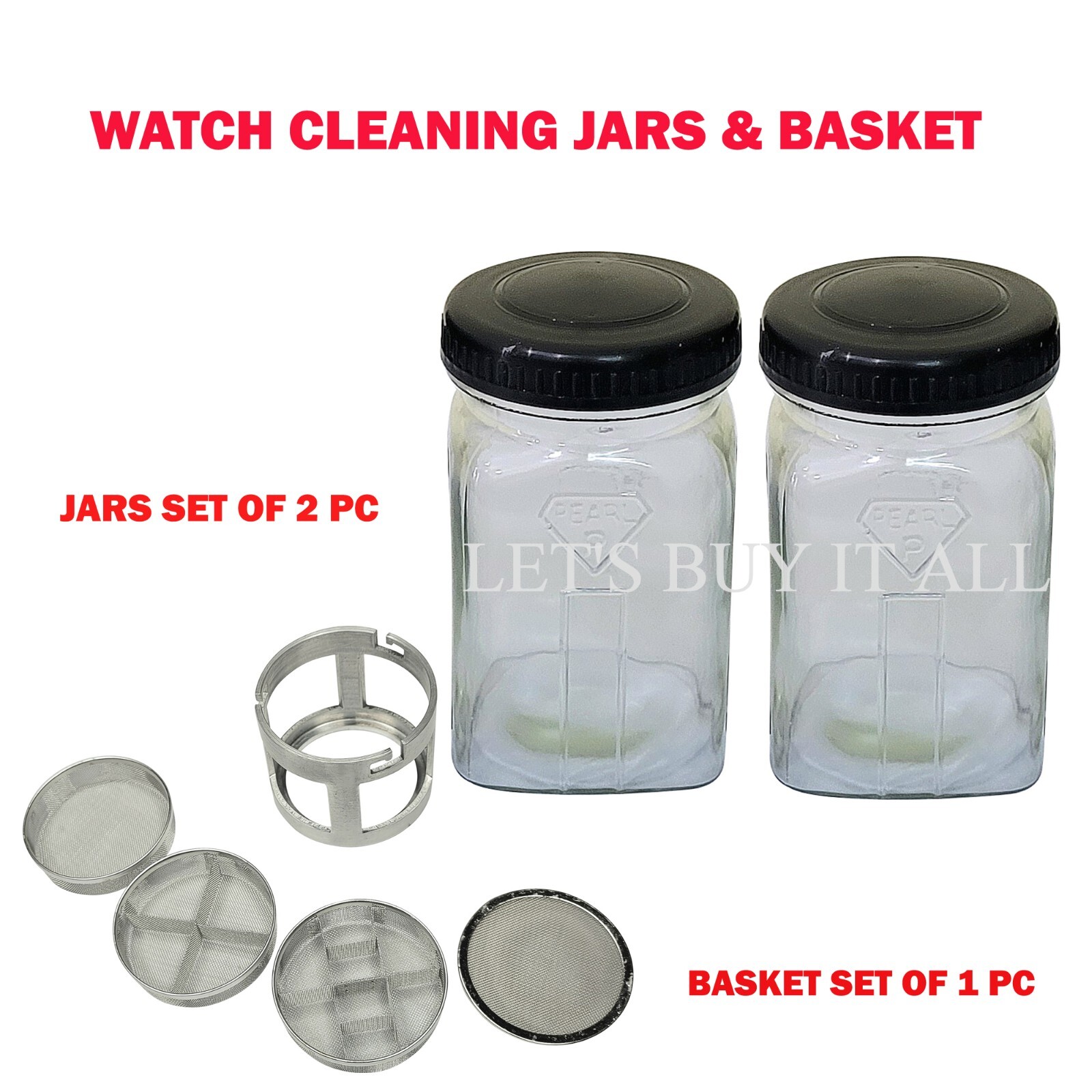 Watch Cleaning Machine Jars & Basket – Watch Part Cleaning Basket