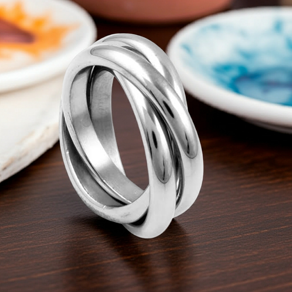 3 Piece Wedding Band / Thumb Ring Stainless Steel 47