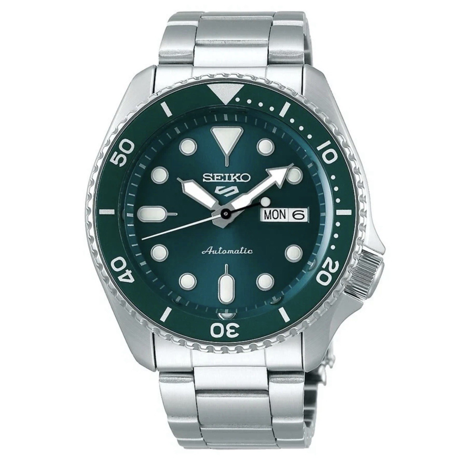 Seiko Men’s 5 Sports Automatic Green Dial Green Bezel Men’s Watch – SRPD61K1 NEW
