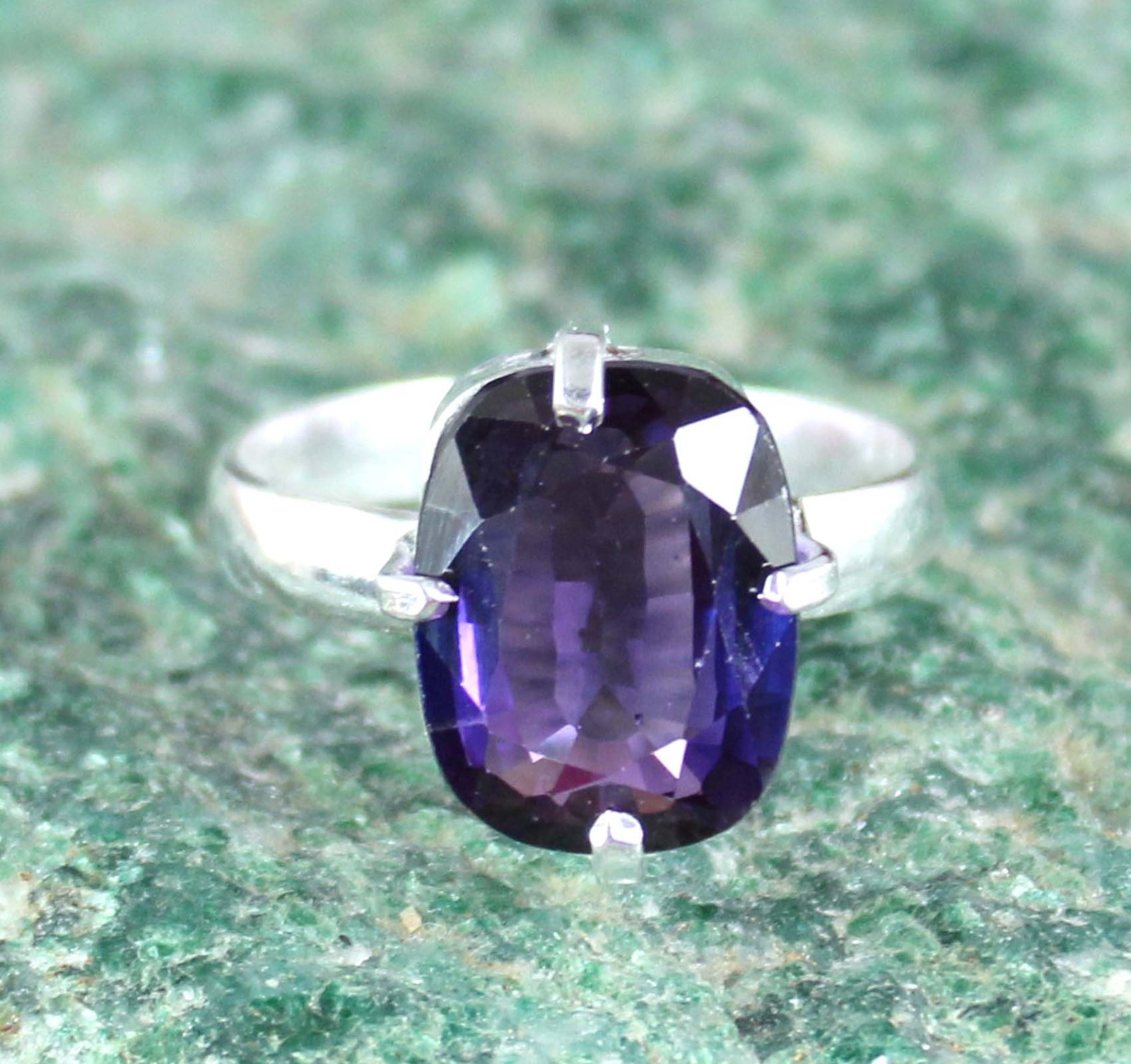 Gemstone Engagement Ring Natural Cushion Boysenberry Sapphire 11.30 Ct Certified