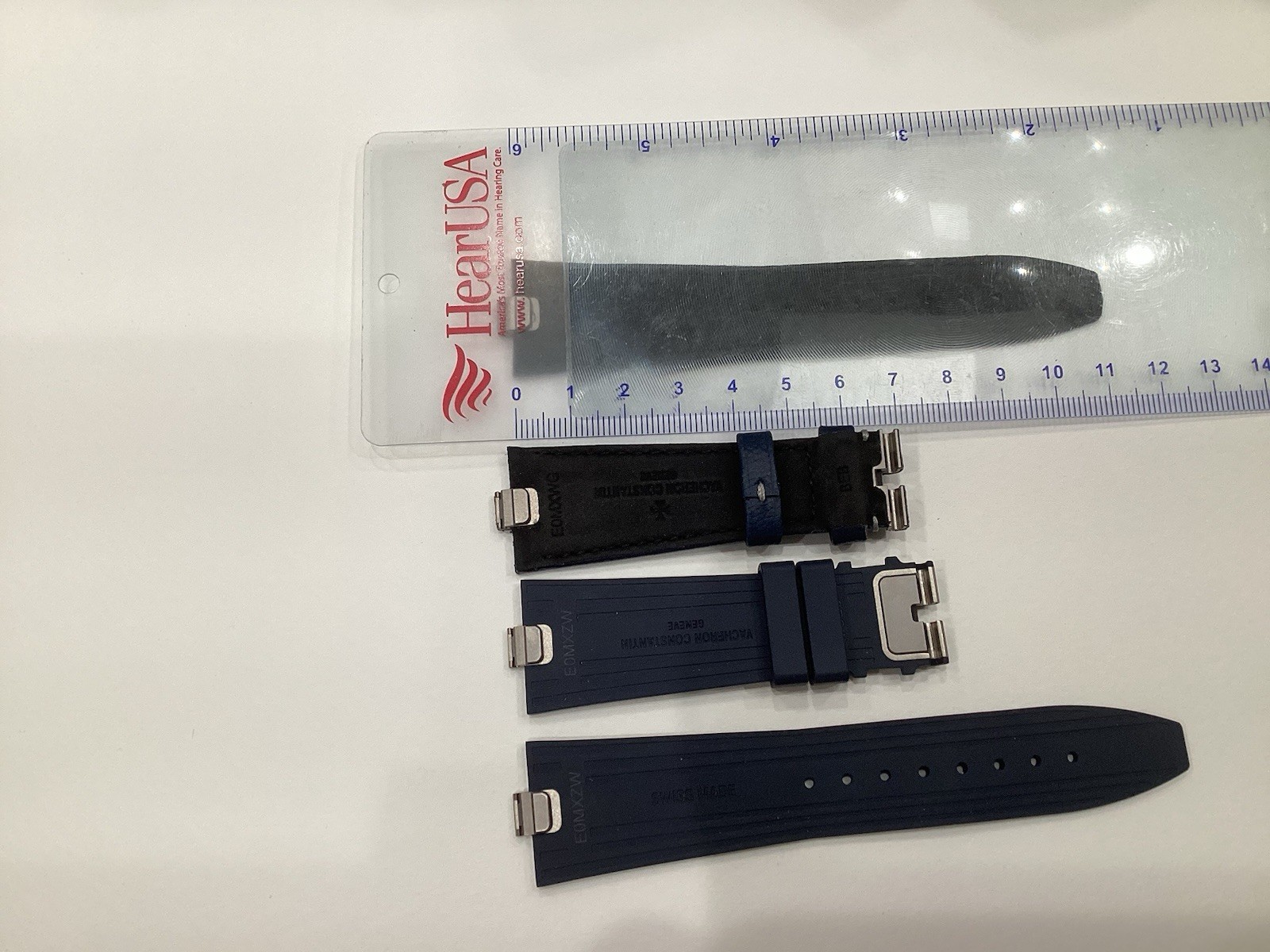 Vacheron Constantin Overseas Gen3 Pair Blue Leather & Rubber Watch Strap OEM