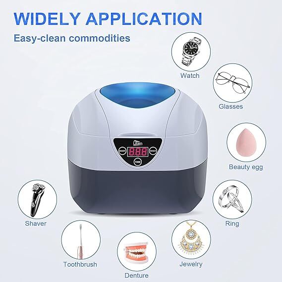 Ultrasonic Jewelry Cleaner Denture Glasses Watch Ring Bath Tank Cleaning Machine