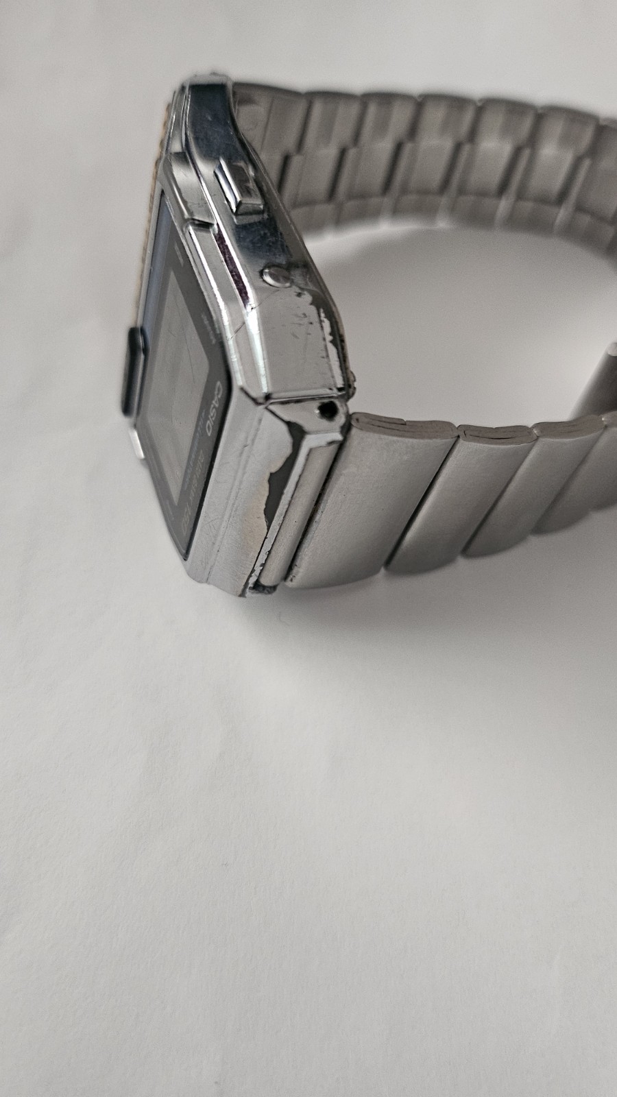 Casio Data Bank 150 1477 DBC-1500 Silver Tone Digital Watch