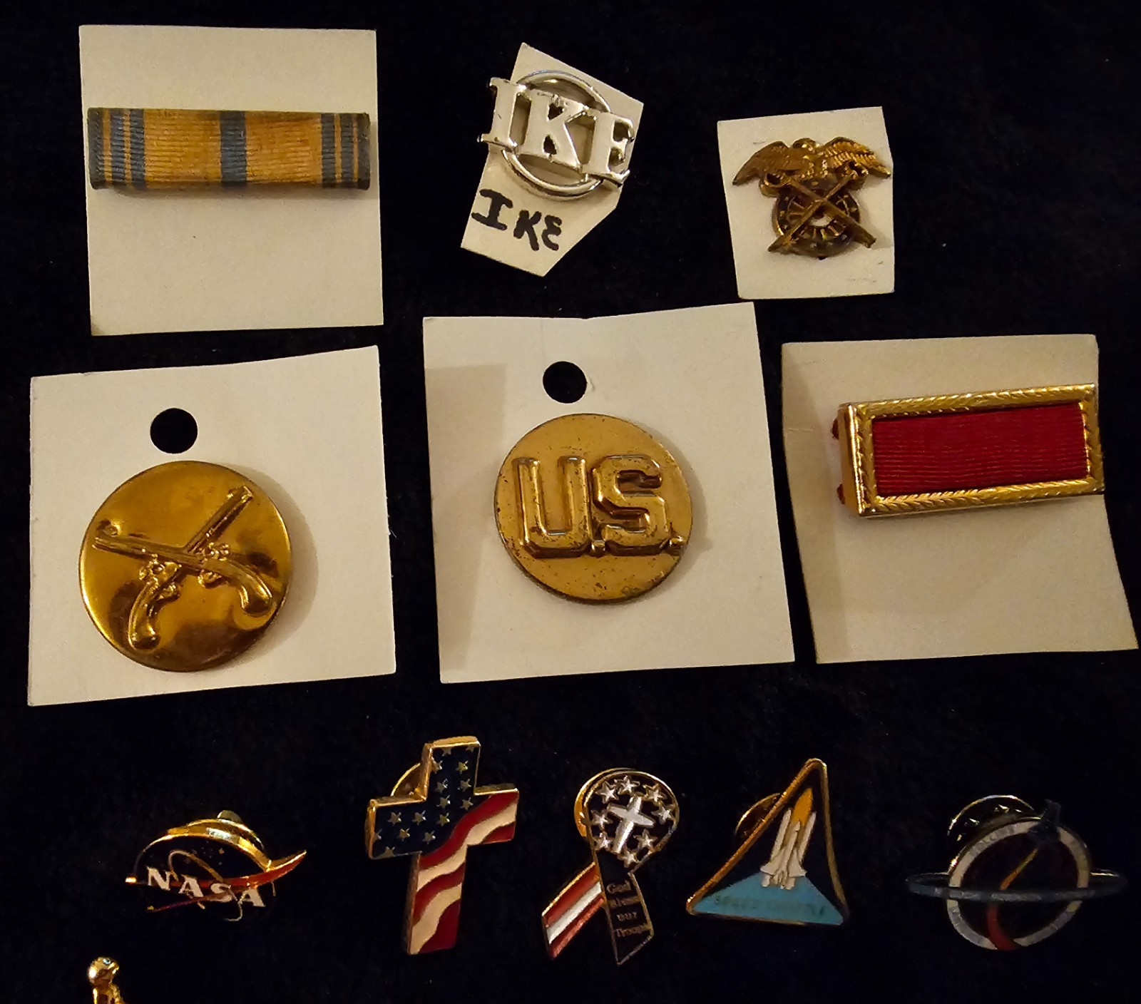 Lot of 34 Assorted Pins. Flags, Nasa, Military, Fun Pins, Brooch