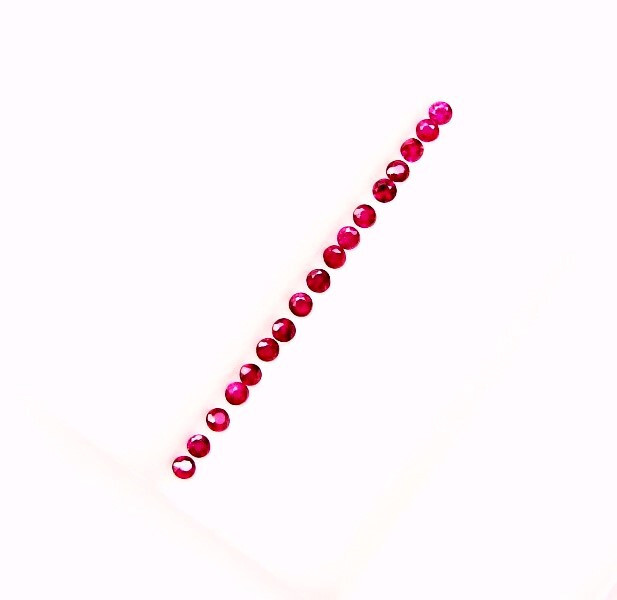Natural Round Regular Cut Ruby 4.83 Cts Tol, 70 Pcs Lot 2.2 MM- Matched