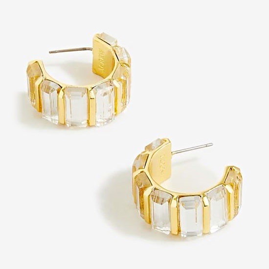 J.Crew Trapezoid Stone Hoop Earrings as seen on Meghan Markle