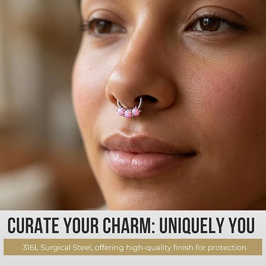 16G Surgical Steel Septum Ring Nose Rings Hinged Hoop Earring Septum Clicker 1PC
