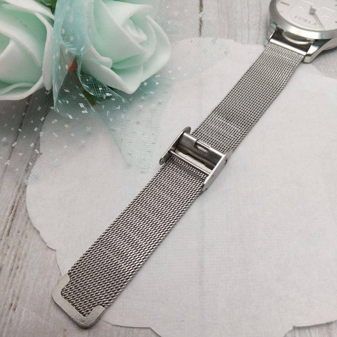 Working Item Furla Wristwatch Ladies’ Unisex Brand Logo Mesh Belt