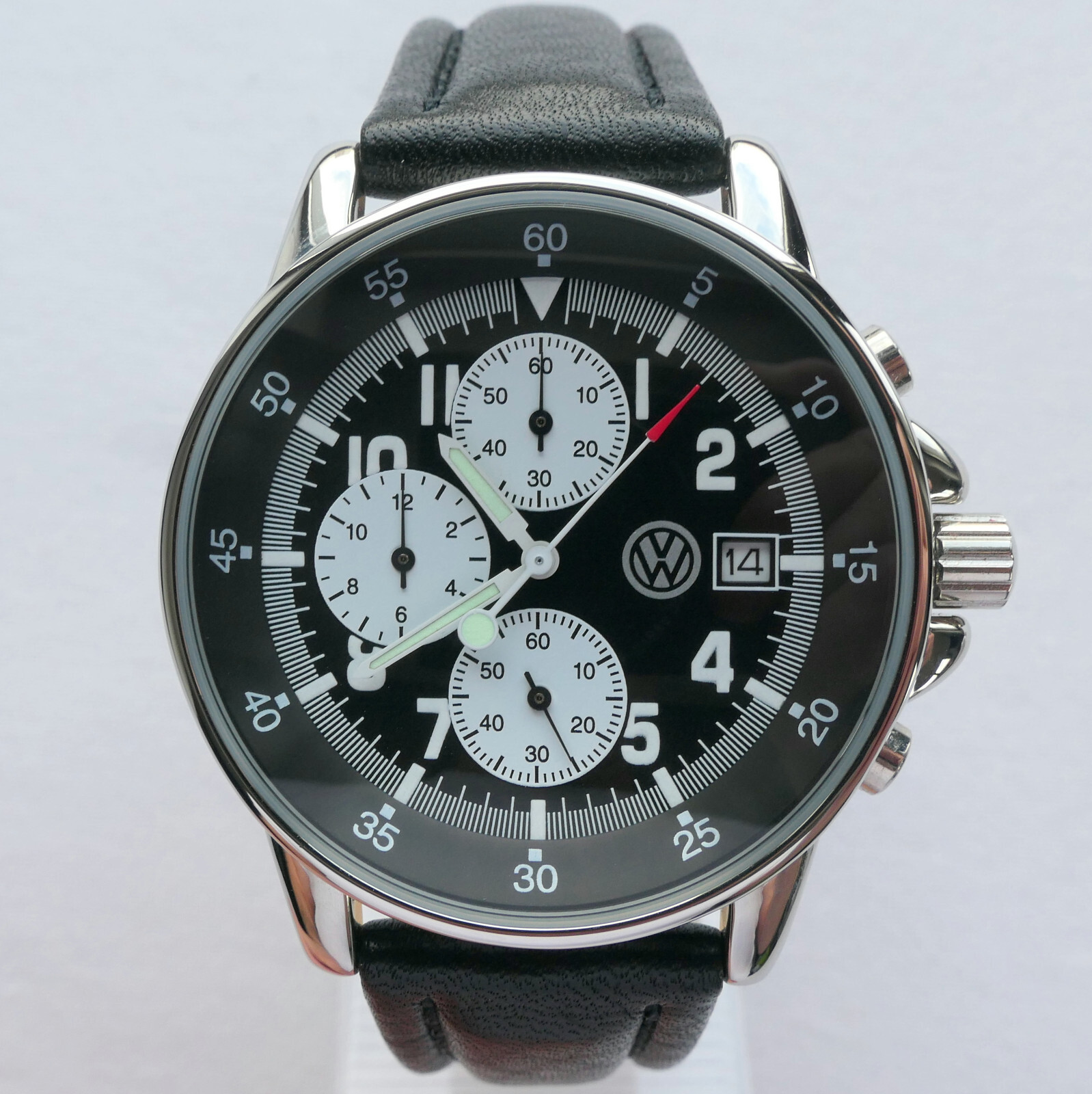 VW Volkswagen Classic Aviator Pilot Driver Sport Car Accessory Watch Chronograph