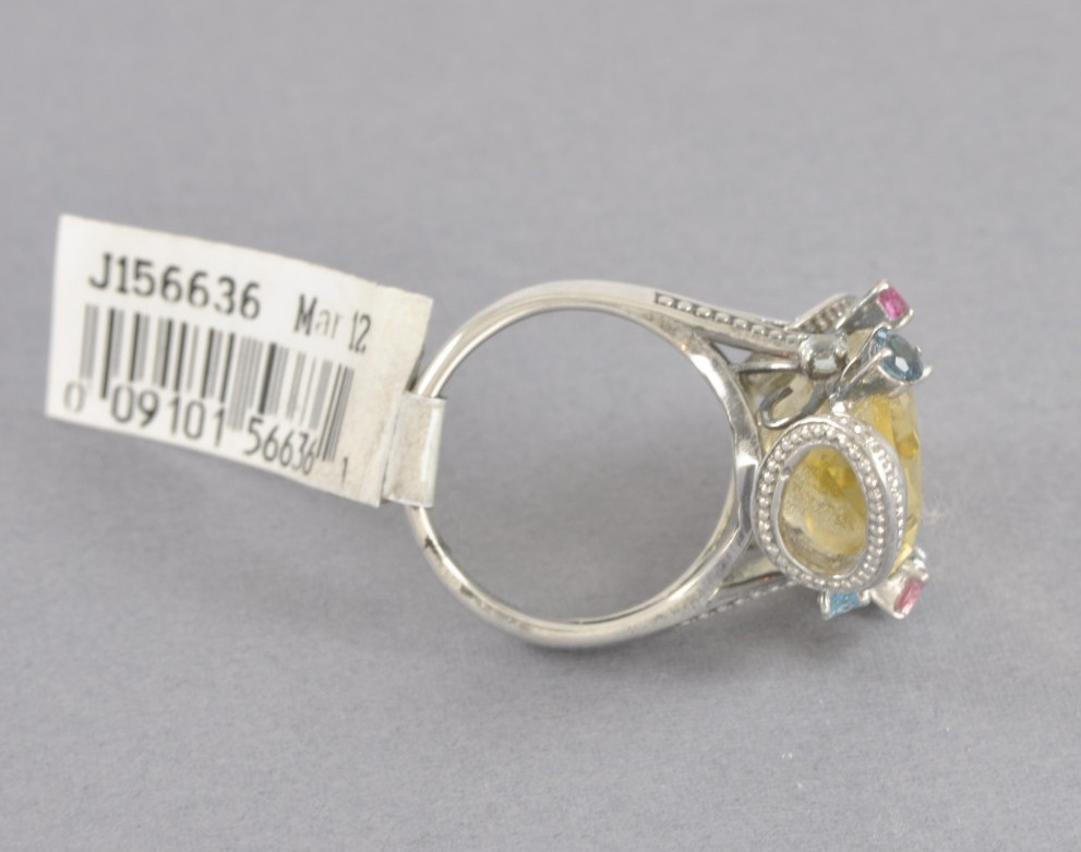 Sterling Bold 20.00 ct tw Multi-gemstone Ring – Size 8