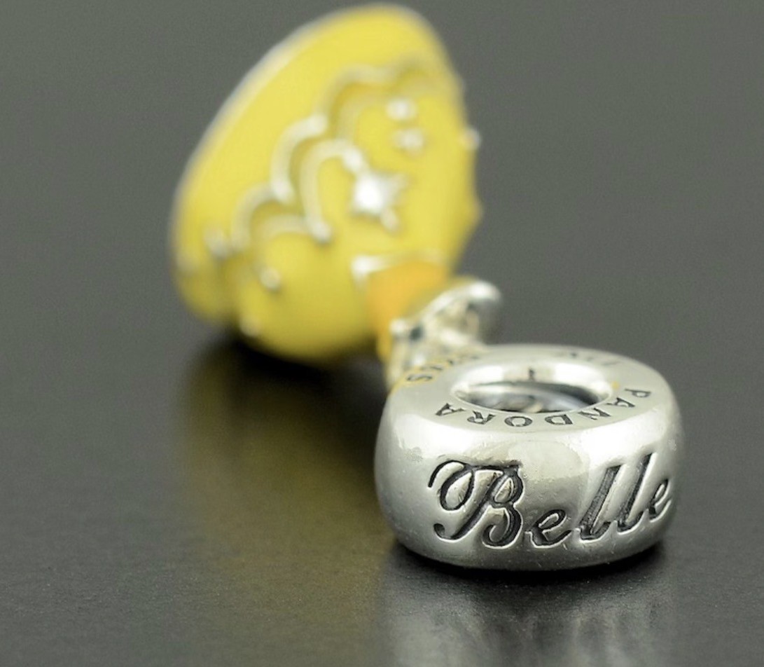 Pandora Sterling Silver 925 Disney Belle’s Yellow Dress Dangle Charm