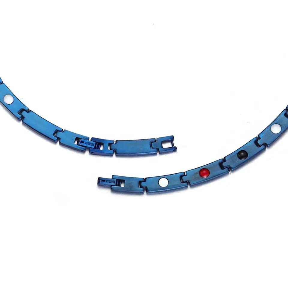 Magnetic pure blue titanium necklace with magnets,perfect gift,free UK delivery