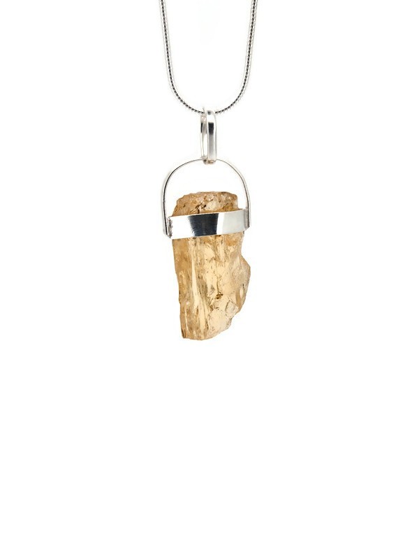 Imperial Topaz Pendant Unisex Unique Shape Father’s Day Gift NOVEMBER BIRTHSTONE