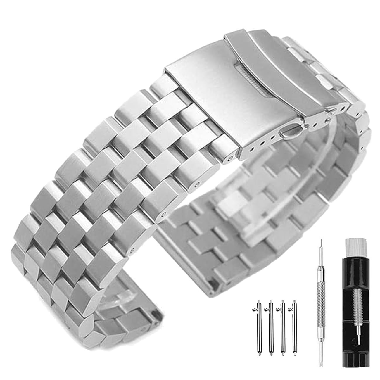 20mm Metal Watch Bands for Men Women Brushed Solid Stainless Steel Watch Band…