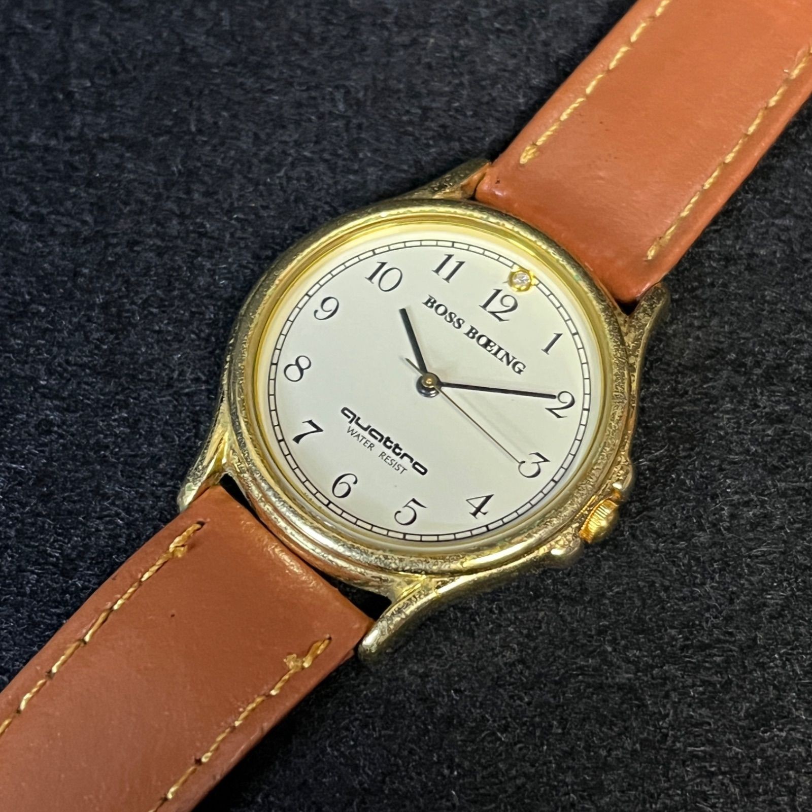 Working Item Cuattro BOSS BOEING Gold Watch Function Checked