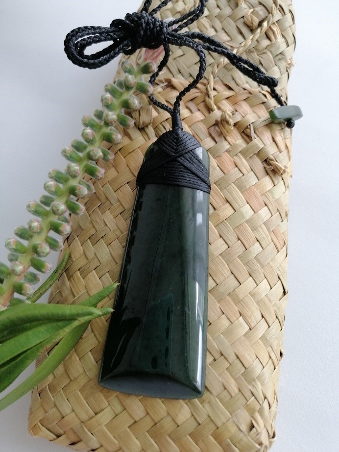 New Zealand Jade Greenstone Polished Toki Large Pendant 85mm x 32mm Unisex