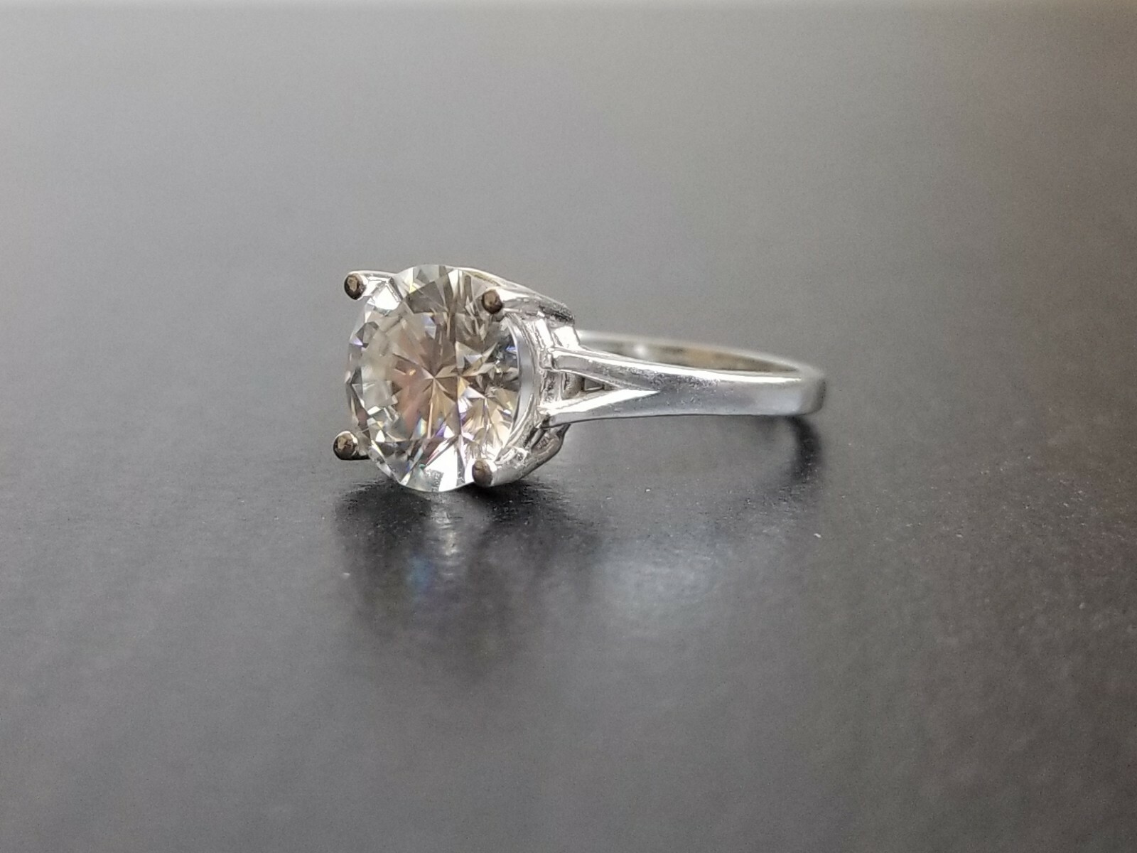 4.00 Carat Moissanite Forever Classic Solitaire Ring (Charles & Colvard)