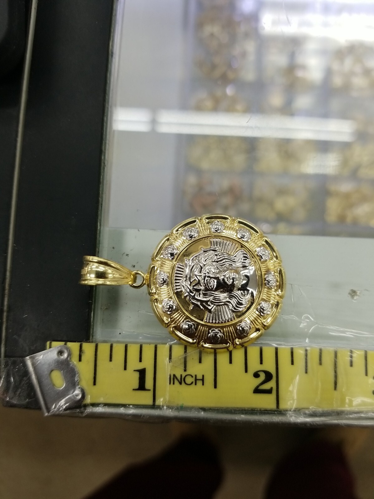 10KT Gold Jesus 2Tone pendant 5mm Bail 100% genuine Gold, Brand New 4.4 grm
