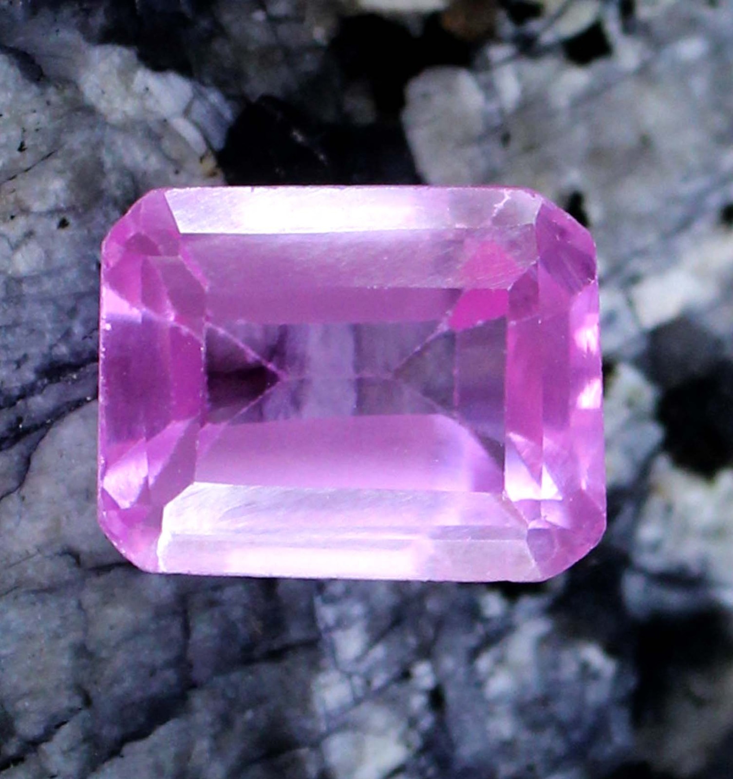 AGI Certified Mogok Pink Ruby 9.65 Ct Natural Emerald Cut Gemstone