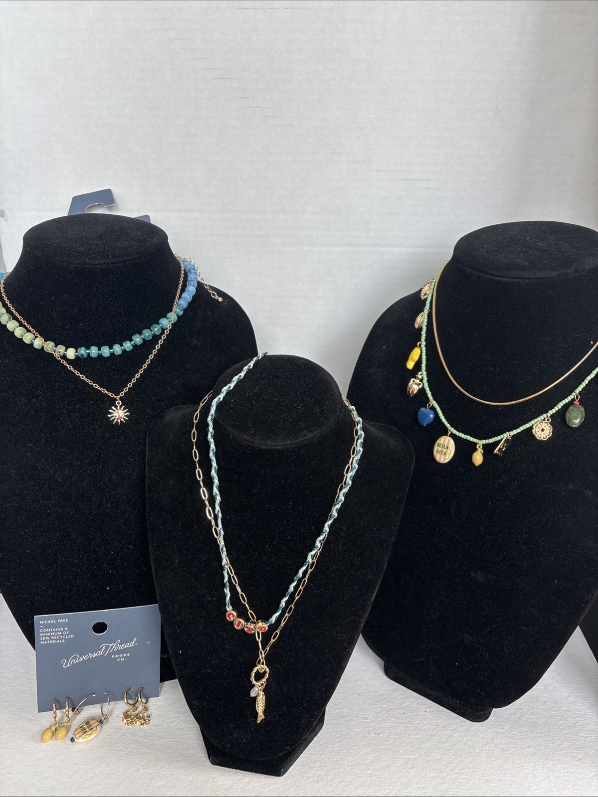 3 Target Necklaces & Earrings Univeral Thread Sea theme Beach Ciao Bella