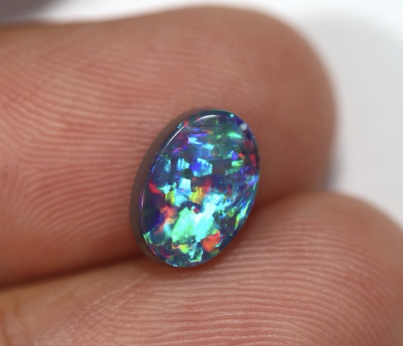 1.16ct Gem Grade Australian Opal Doublet – Rainbow Fire | Intense Play-of-Color