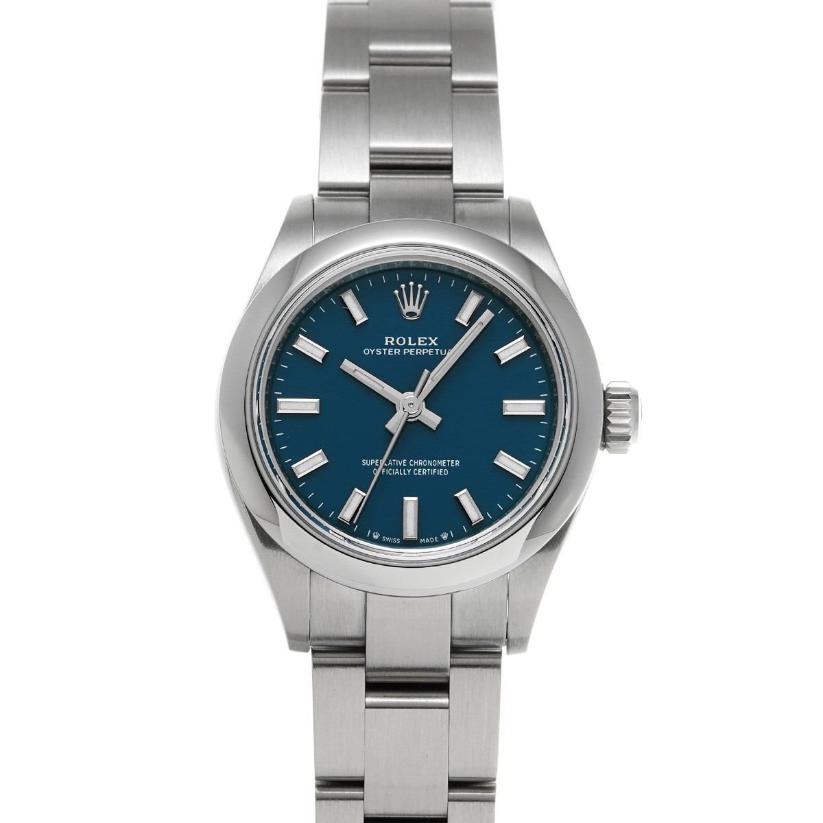 ROLEX Oyster Perpetual 28 276200 Med Blue WATCH 733822
