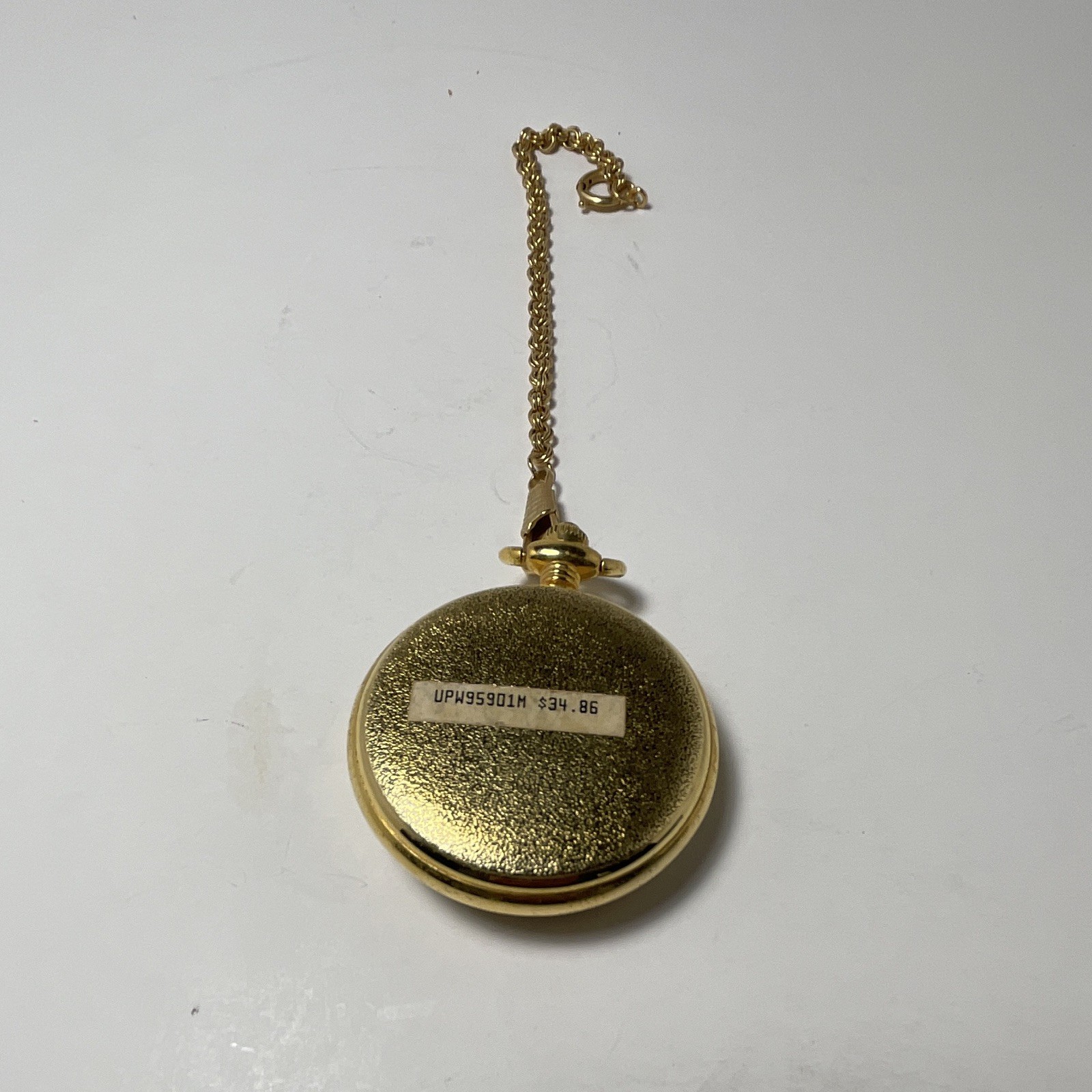 Disney Mickey Mouse Full Hunter Pocket Watch Quartz Analog Gold Tone Chain