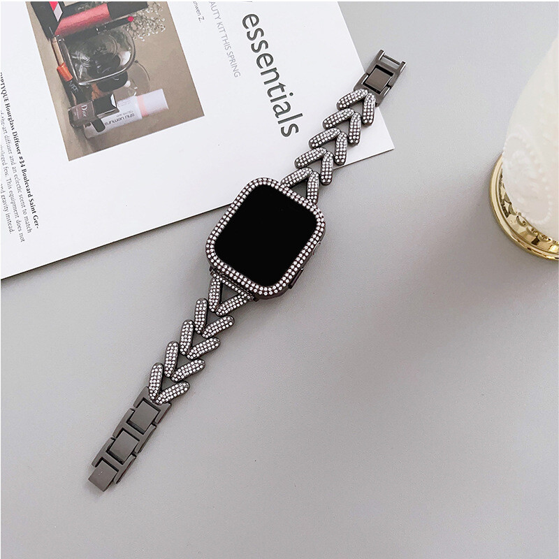 Bling Metal Watch Band Strap Case Cover For iWatch Series 10 9 8 7 6 5 SE Ultra