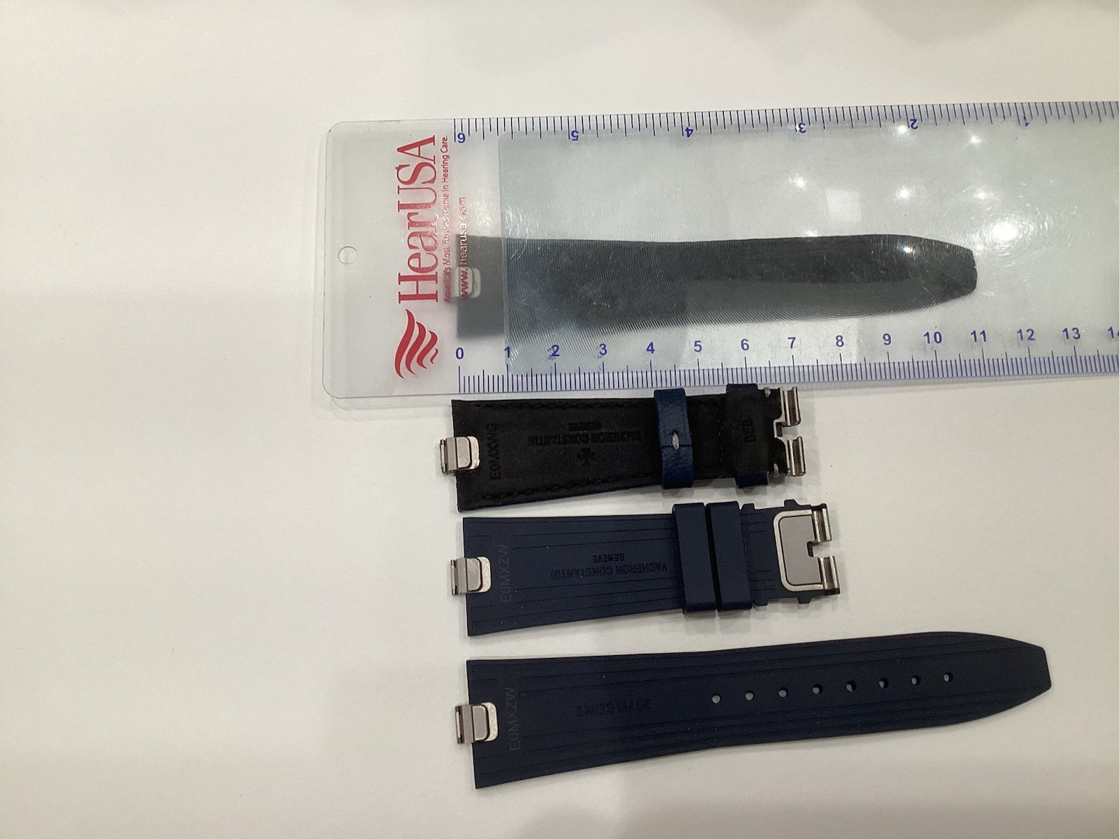Vacheron Constantin Overseas Gen3 Pair Blue Leather & Rubber Watch Strap OEM