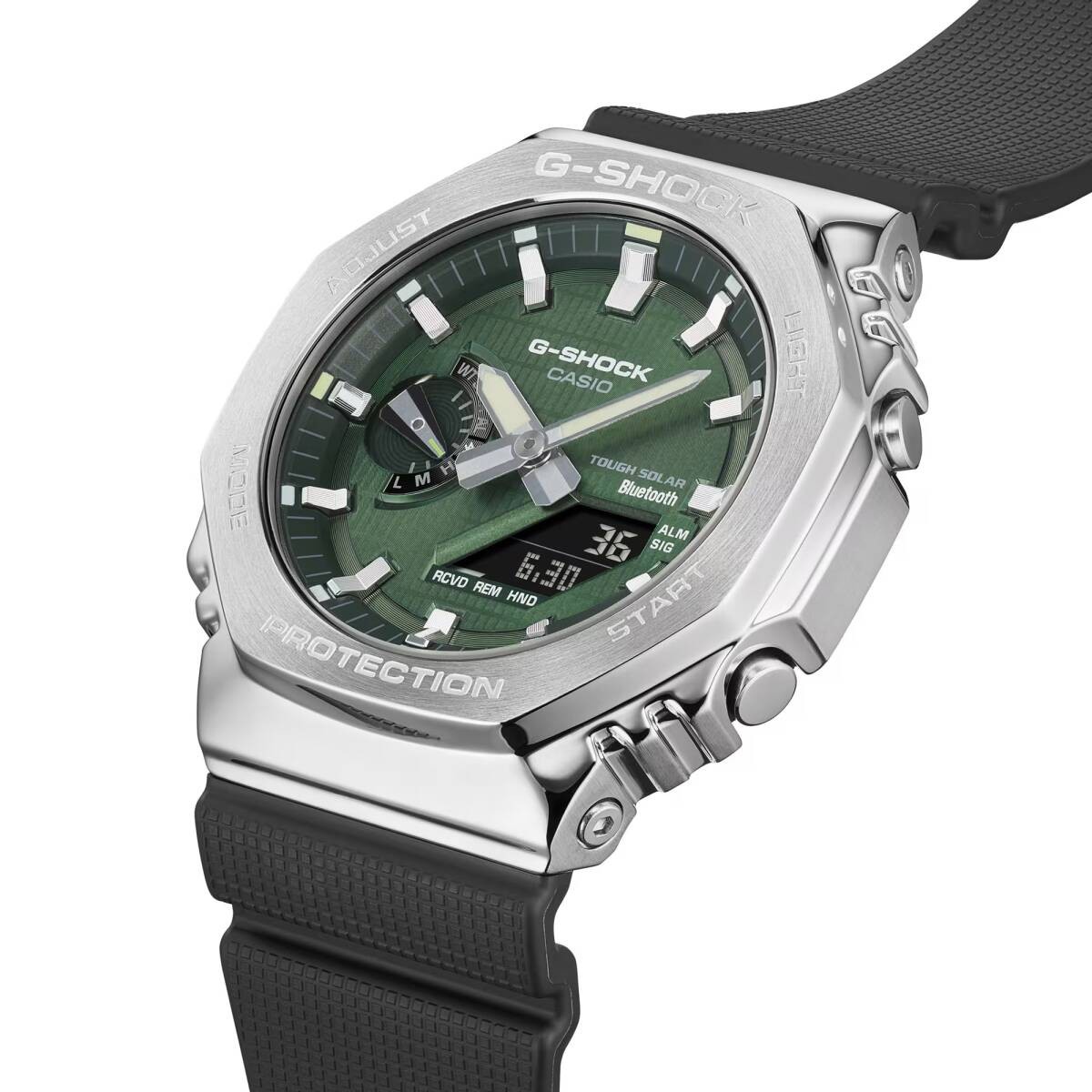 CASIO G SHOCK Tough Solar Mobile Link Black Silver Green GBM 2100A 1A3 Men’s Wat