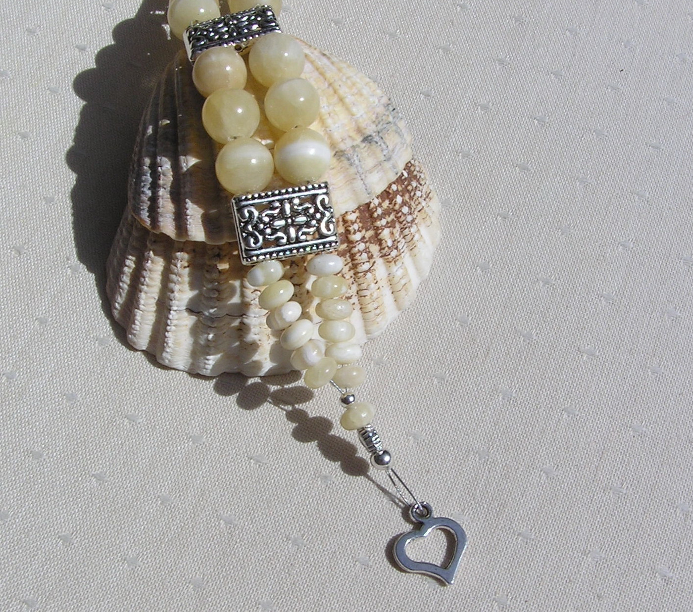 Honey Quartz & Yellow Aragonite Gemstone Beaded Bracelet “Ainslie” Free UK Post