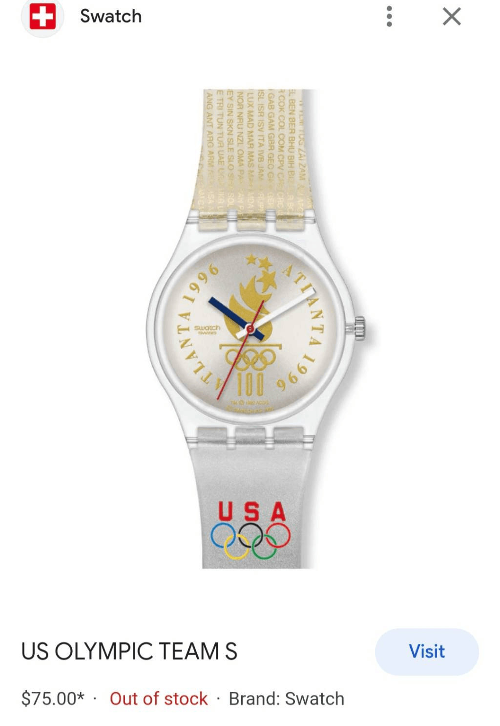 Swatch Team USA 1986 Atlanta Olympics