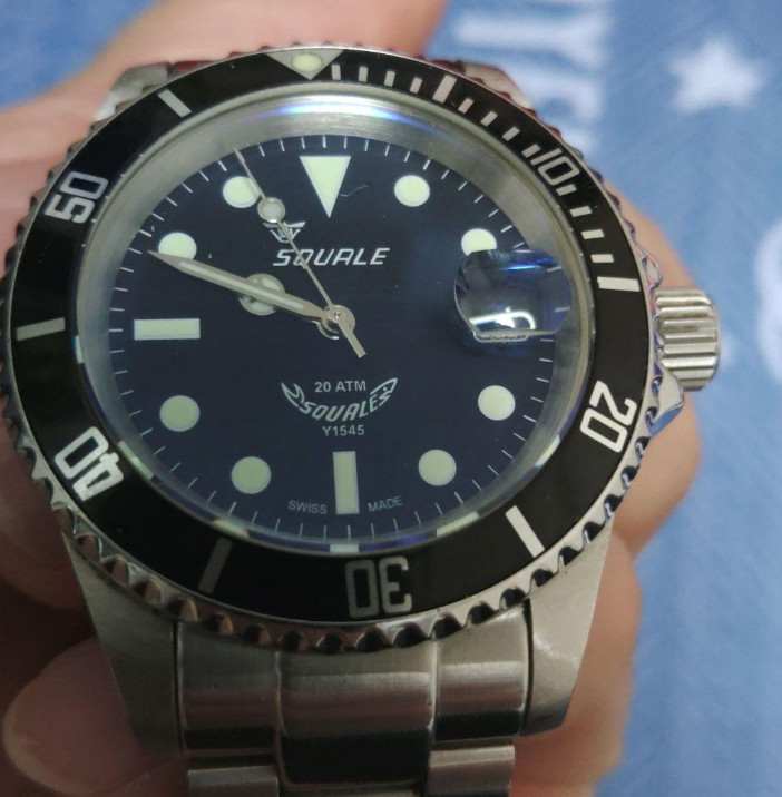 Squale Y1545 Classic 40mm Automatic Watch Black Dial