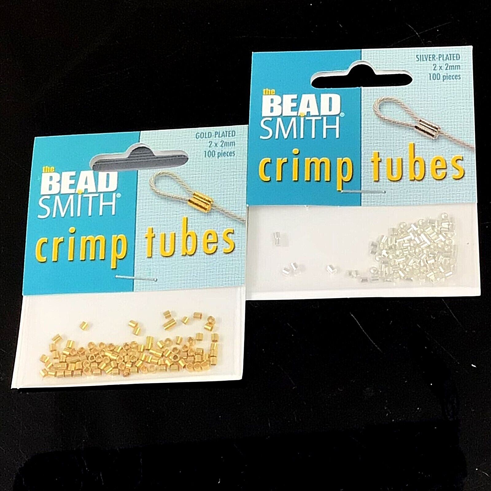 BeadSmith® Tube Crimp Silver Plated Gold Plated 2x2mm Crimp Beads Jewelry Making