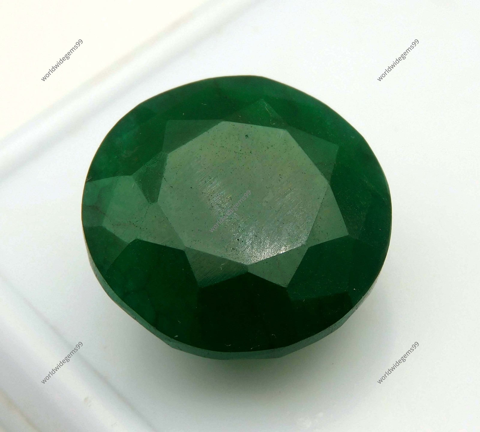 46.35Ct Natural Colombian Emerald Round Cut Untreated Certified Gemstone