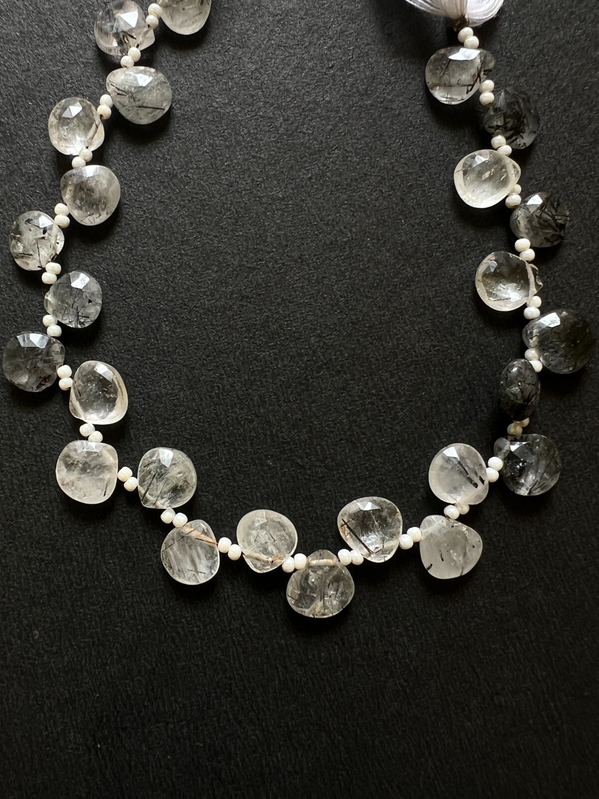 Black Rutail Faceted Pear Briolette Beads 1 Strand 8-9mm Teardrop Gemstone