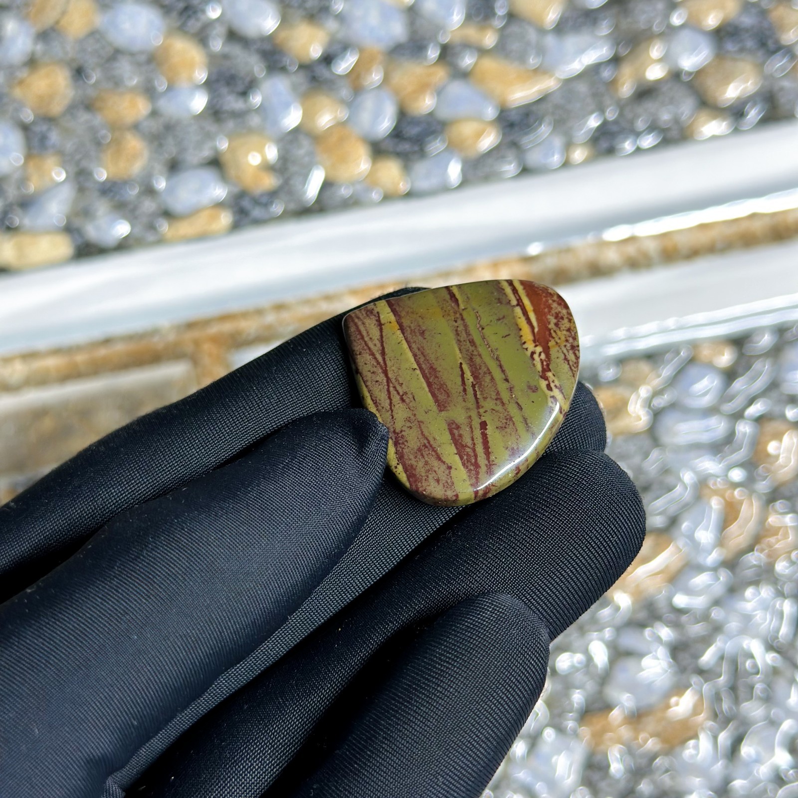 Authentic Jasper A++ Grade, Pear Cabochon, High Polish Gemstone, 32x30x5MM