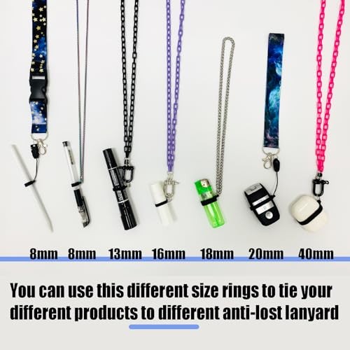 18Pcs 9Colors Anti-Lost Silicone Rubber Rings 18 Pcs 9 Colors 40mm/1.57inch