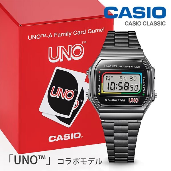 CASIO A168WEUC-1AJR UNO Collaboration Model Wild Card Unisex Resin With Box