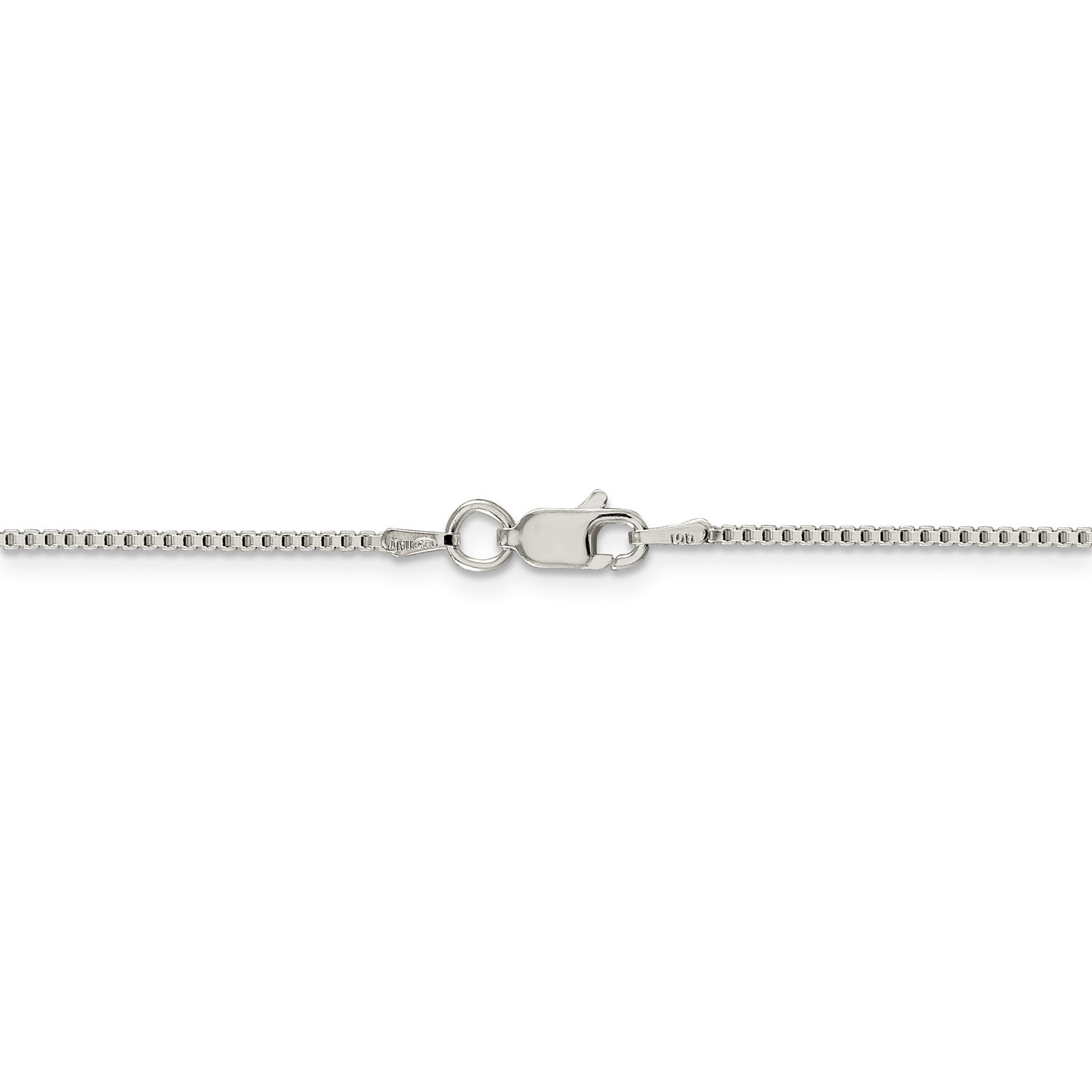 Sterling Silver Solid Polished 1.25mm Plain Box Chain w/ Lobster Clasp 16″ – 36″