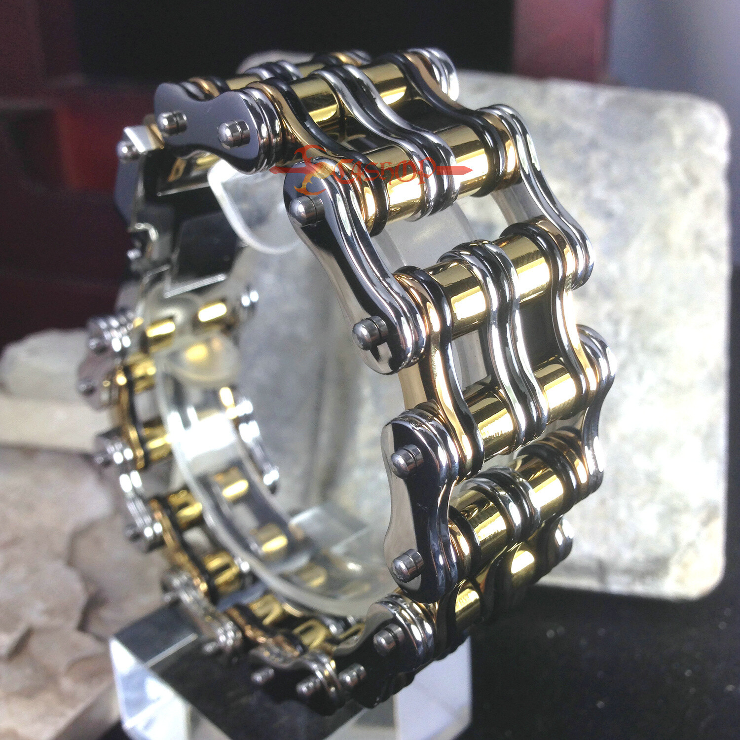 Heavy Men’s Motorcycle Bike Chain Bracelet Bicycle Stainless Steel Silver/Gold