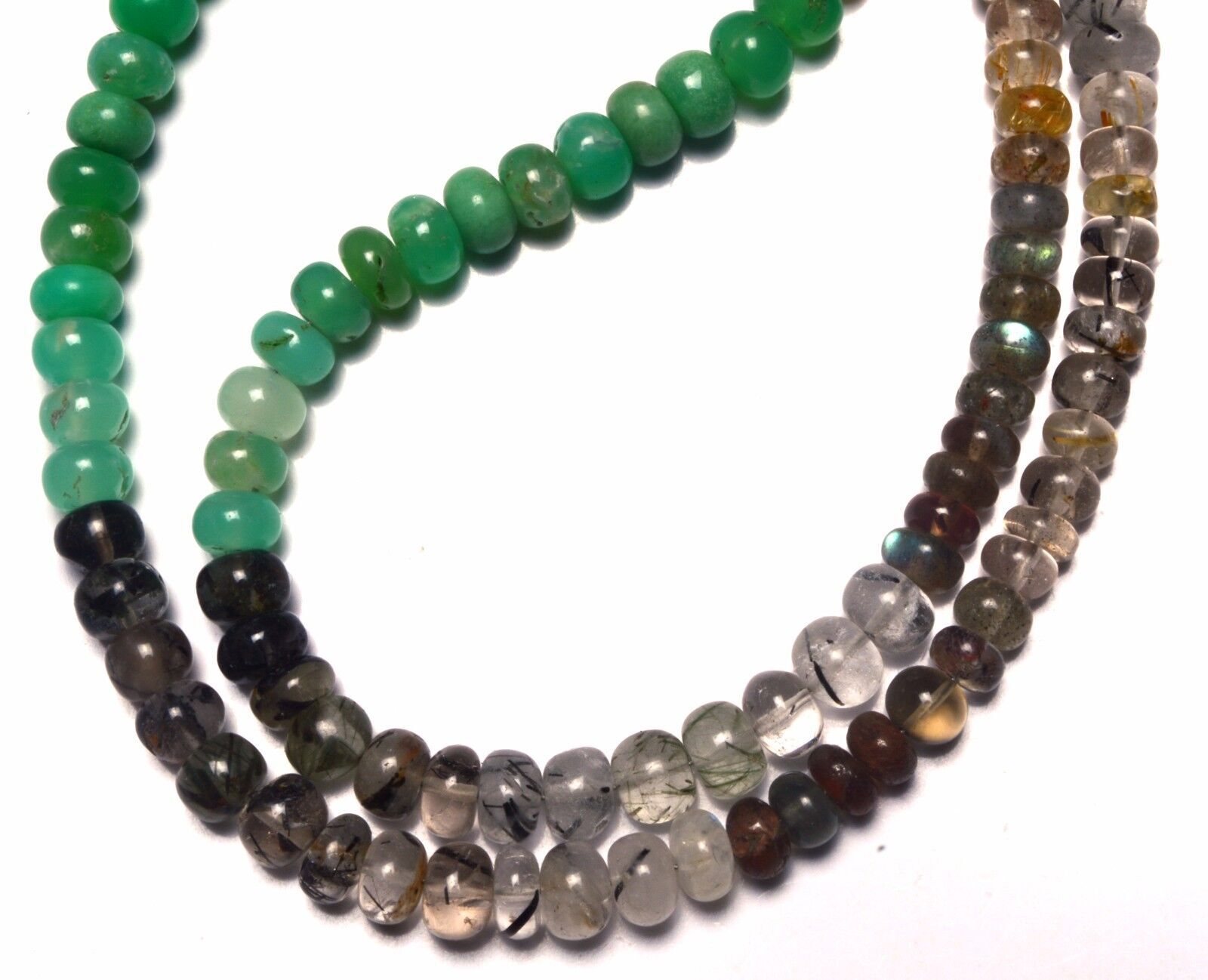 Mix Natural Gemstones 5MM Approx. Rondelle Beads Necklace 17″