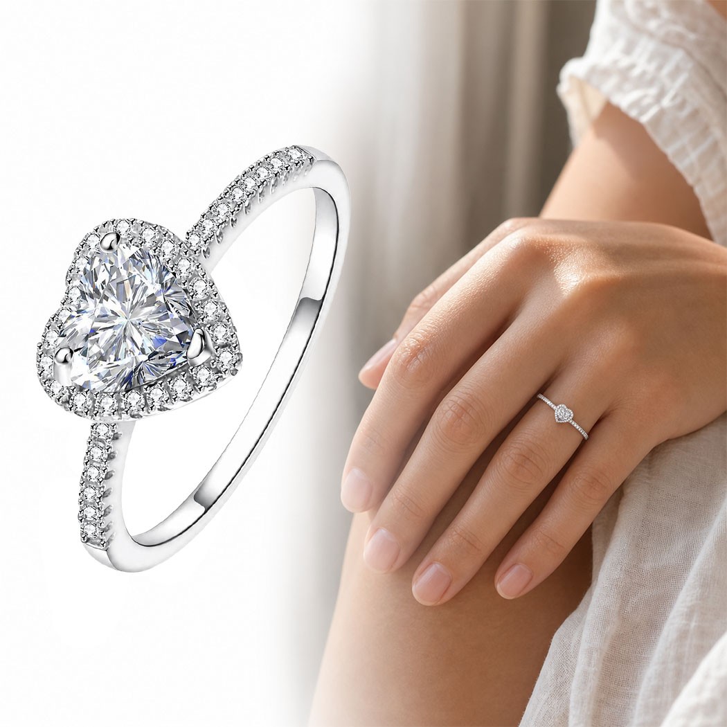 0.8CT Lab Moissanite 925 Sterling Silver Bohemian Women Wedding Promise Ring 004