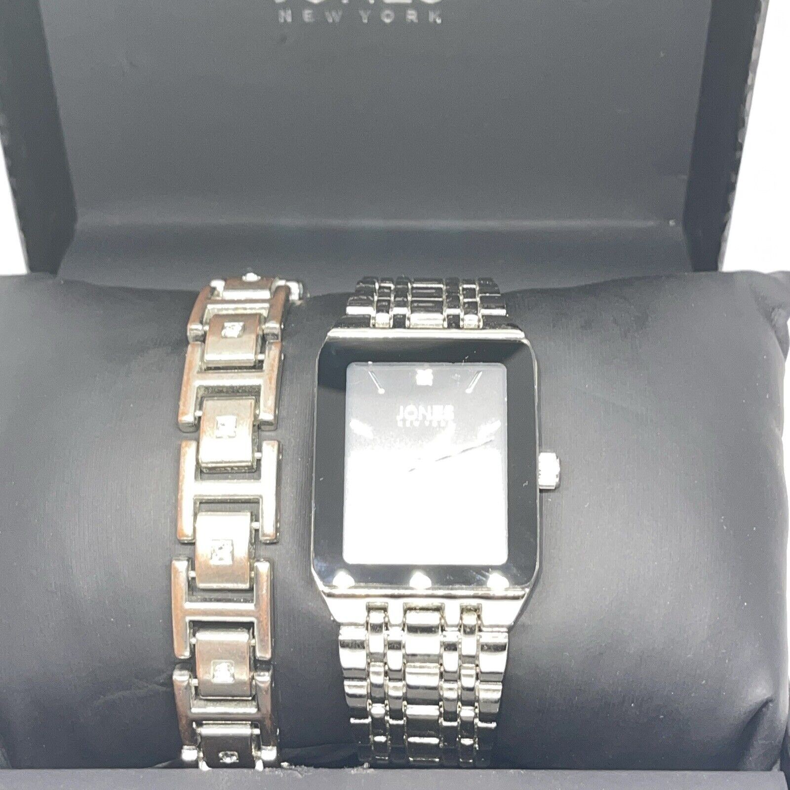 Jones NY Stainless Steel Men’s Watch Bracelet (2 Piece Set)Sleek Stylish Fashion