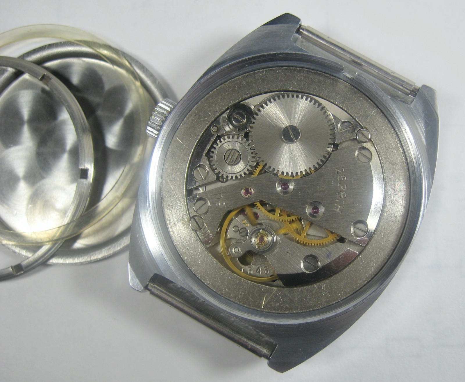 Vtg RAKETA NEW Case + Strap S/Steel 2628H Soviet Classic 19j Wrist Watch 1970s