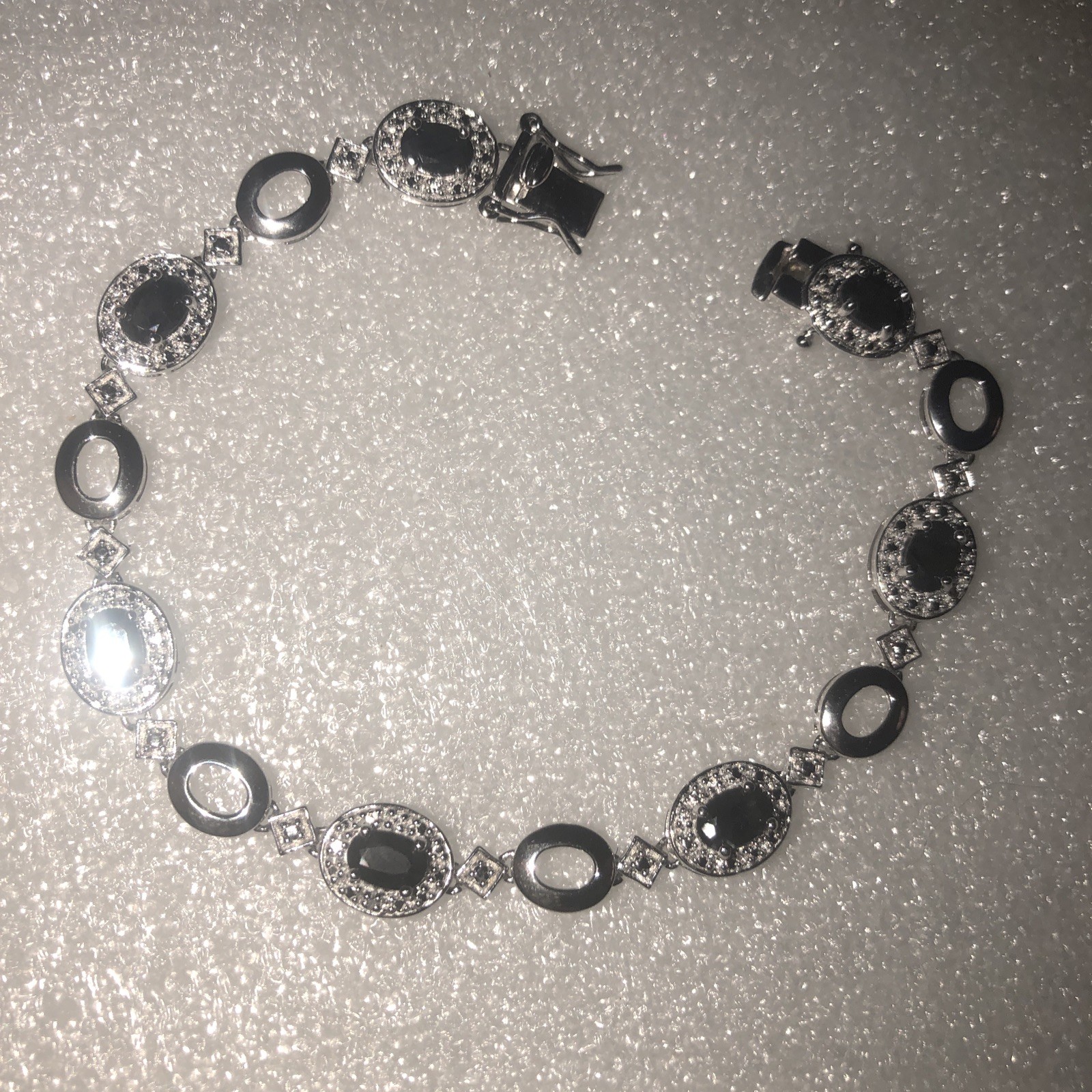 Ross Simons Bracelet Presidium Shows Blue Topas? Looks Black 7 Inches Long