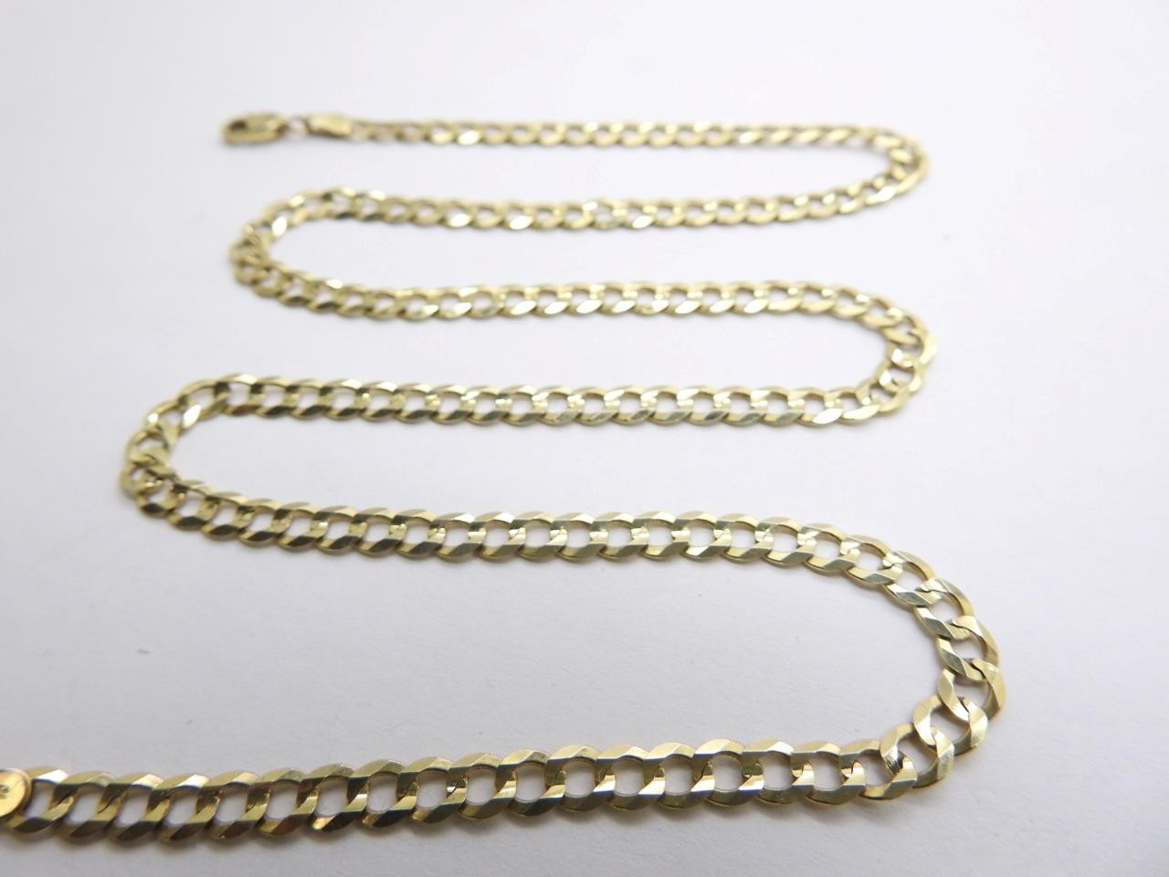 10K Solid Yellow Gold Fancy Curb Link Chain Necklace 20” long 10.5 grams