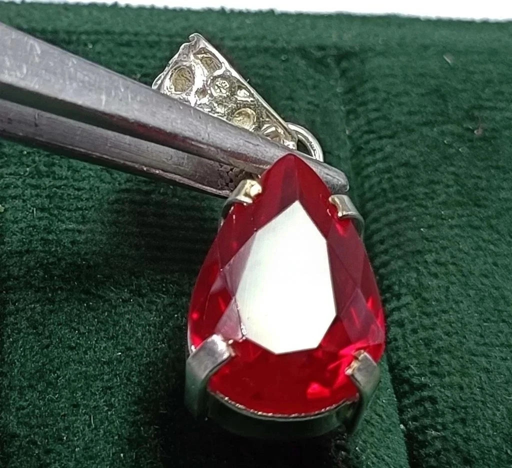 Certified Burma Red Ruby 24 Ct+ Loose Gemstone Natural 925 Solid Silver Pendant