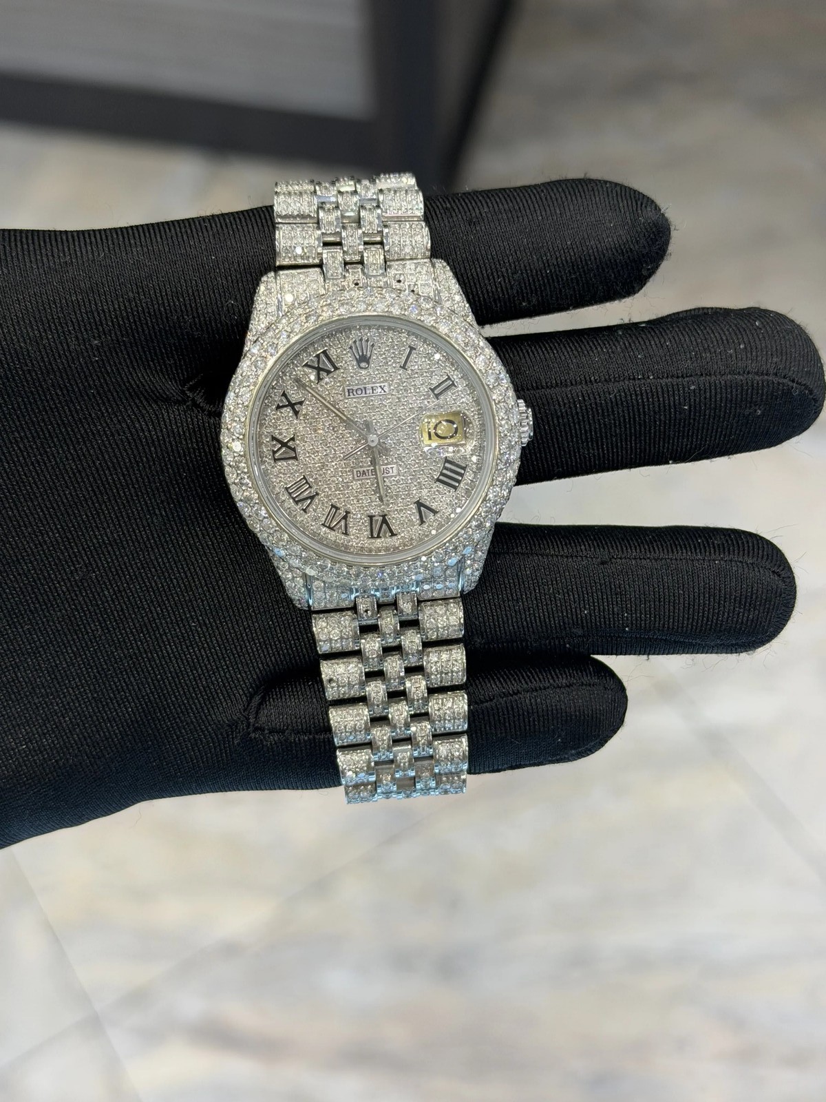 Rolex Datejust 36 Custom Diamond dial Dial on Custom bracelet 16013 with Box