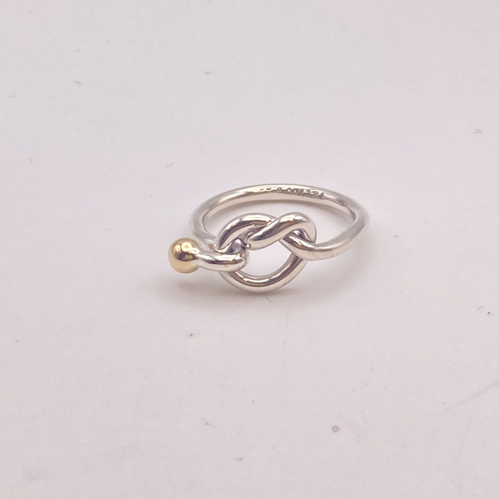 Tiffany & Co. Love Knot Ring Size 6 Gold Silver 3.1g